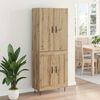 vidaXL Haut Armoire 2 pcs Ch&ecirc;ne artisanal Bois d'ing&eacute;nierie et verre