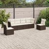 vidaXL Salon de jardin avec coussins 6 pcs marron r&eacute;sine tress&eacute;e