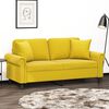 vidaXL Canap&eacute; 2 places avec oreillers d&eacute;coratifs jaune 140 cm velours