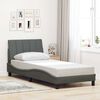 vidaXL Cadre de lit sans matelas Hanko gris fonc&eacute; 80x200 cm tissu