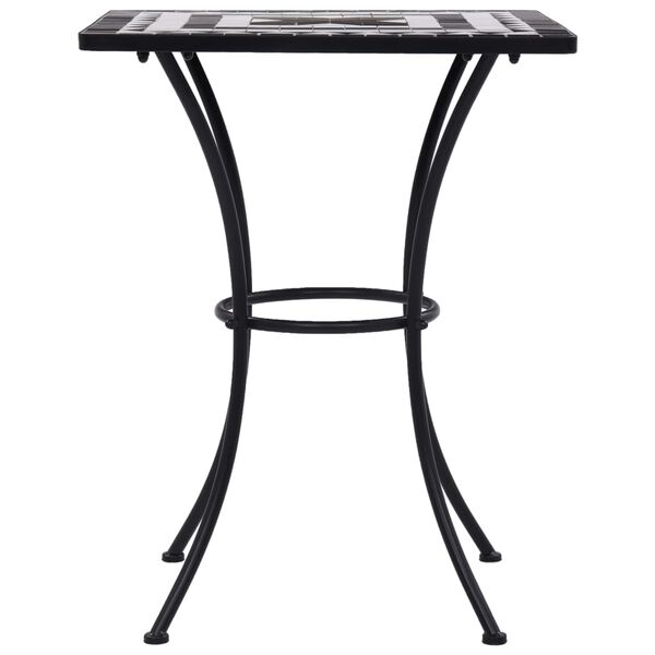 vidaXL Table de bistro mosaïque Noir et blanc 60 cm Céramique
