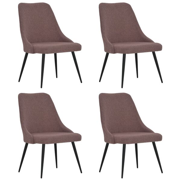 vidaXL Chaises &agrave; manger lot de 4 marron tissu