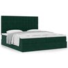 vidaXL Cadre de lit ottoman avec matelas vert fonc&eacute; 160x200 cm velours