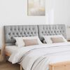 vidaXL T&ecirc;te de lit capitonn&eacute;e Gris clair 200 cm Pin massif