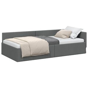 vidaXL Cadre de lit d'angle Gris fonc&eacute; 80 cm x 200 cm tissu