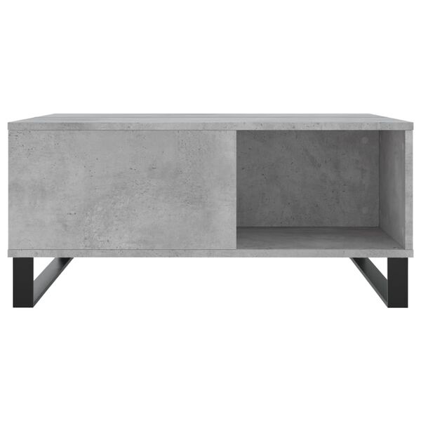 vidaXL Table basse gris béton 80x80x36,5 cm bois d'ingénierie