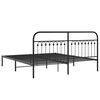vidaXL Cadre de lit m&eacute;tal sans matelas avec t&ecirc;te de lit noir 183x203cm