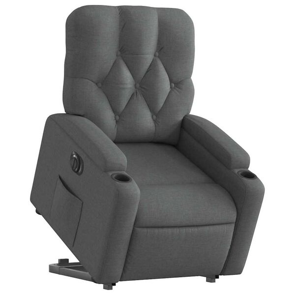 vidaXL Fauteuil inclinable électrique gris foncé tissu