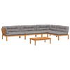 vidaXL Salon palette de jardin avec coussins 5pcs bois d'acacia massif