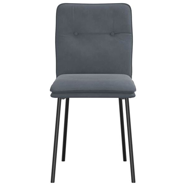 vidaXL Chaises &agrave; manger lot de 6 gris fonc&eacute; velours