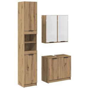 vidaXL Ensemble de Meubles de Salle de Bain 3 pc Ch&ecirc;ne artisanal