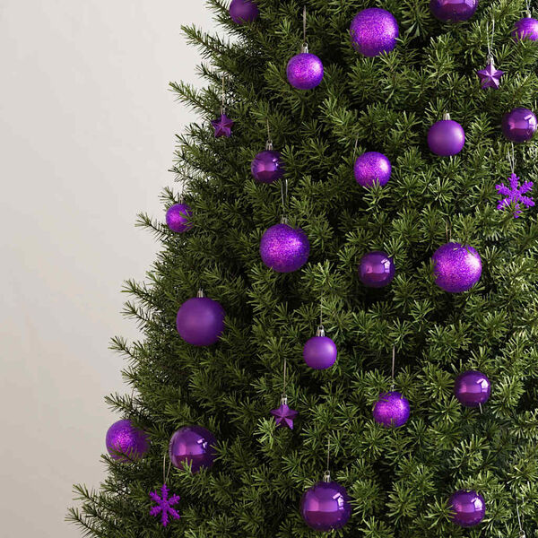 vidaXL Ensemble de boules de No&euml;l 111 pi&egrave;ces violet polystyr&egrave;ne