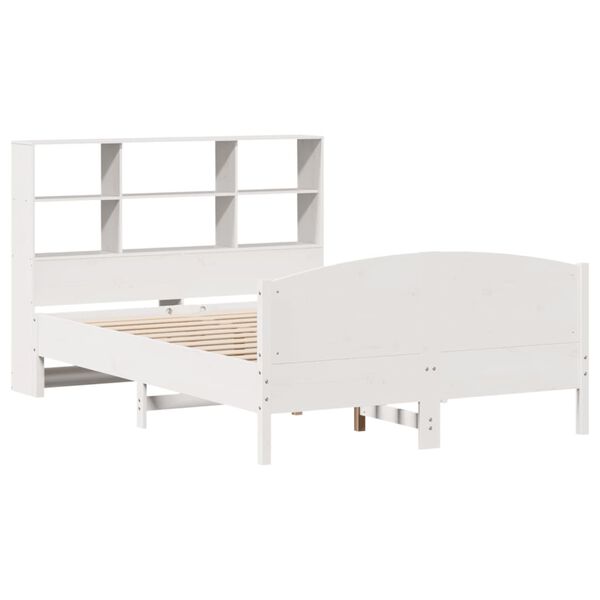 vidaXL Lit biblioth&egrave;que sans matelas blanc 140x200 cm bois pin massif