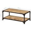 vidaXL Table basse 90x45x35 cm Bois de manguier massif brut