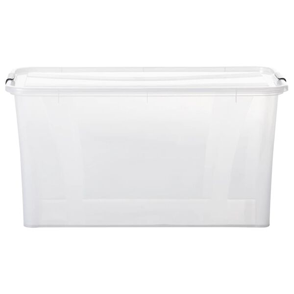 vidaXL Bo&icirc;tes de rangement avec couvercles 5 pcs Transparent 80 L