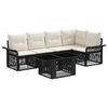 vidaXL Ensemble de canap&eacute; de jardin 6 pc Noir et blanc cr&egrave;me polyrotin