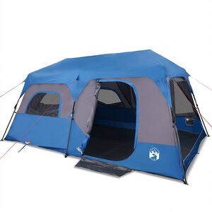 vidaXL Tente familiale 9 personnes bleu lib&eacute;ration rapide imperm&eacute;able