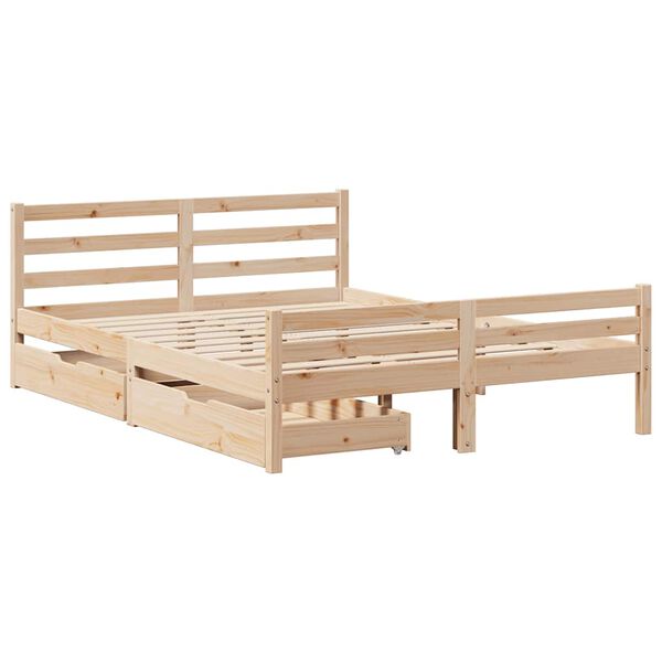 vidaXL Cadre de lit sans matelas 135x190 cm bois de pin massif