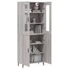 vidaXL Buffet haut Sonoma gris 69,5x34x180 cm Bois d'ing&eacute;nierie