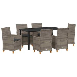 vidaXL Ensemble de salle &agrave; manger pour jardin 7 pcs Gris polyrotin