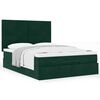 vidaXL Cadre de lit ottoman avec matelas vert fonc&eacute; 140x190 cm velours