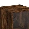 vidaXL Armoire lat&eacute;rale avec porte en verre ch&ecirc;ne fum&eacute; 35x37x100 cm