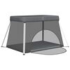 vidaXL Parc pour bébé avec matelas Gris foncé Tissu de lin