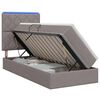 vidaXL Lit de rangement LED avec matelas Taupe 100 x 200 cm Tissu