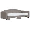 vidaXL Lit de jour avec gigogne et matelas taupe 100x200 cm tissu