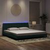 vidaXL Cadre de lit avec LED sans matelas Hanko vert fonc&eacute; 200x200 cm velours