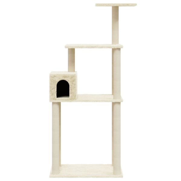 vidaXL Arbre à chat avec griffoirs en sisal Crème 147 cm