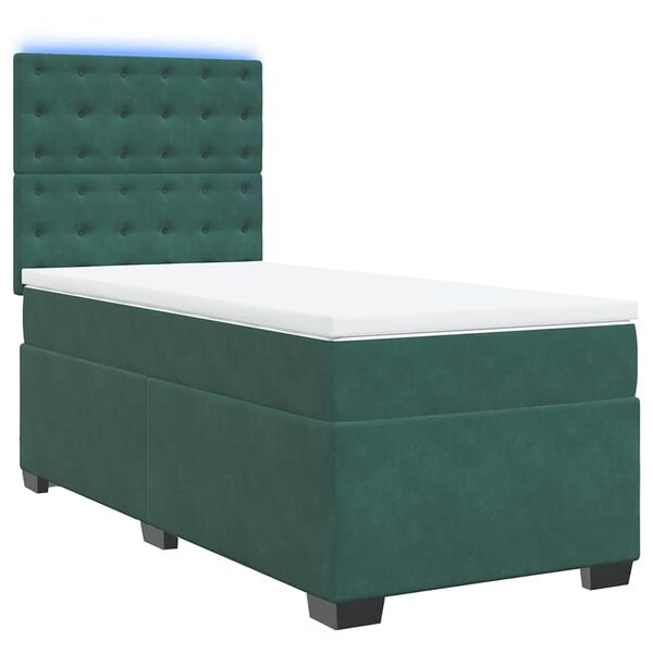 vidaXL Sommier &agrave; lattes de lit avec matelas Vert fonc&eacute; 100x200 cm