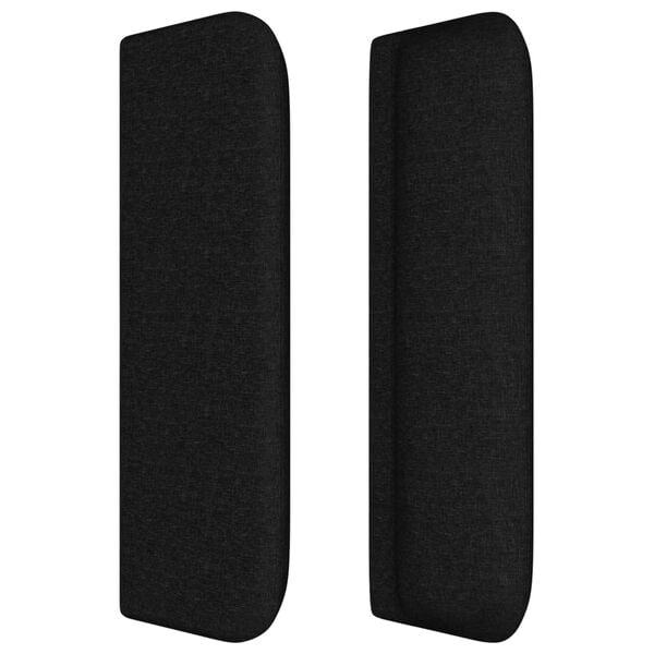 vidaXL T&ecirc;te de lit avec oreilles Noir 147x16x78/88 cm Tissu