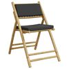 vidaXL Chaises de bistro pliantes lot de 2 coussins gris fonc&eacute; bambou