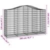vidaXL Paniers à gabions arqués 3 pcs 200x50x120/140 cm Fer galvanisé