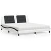 vidaXL Lit avec matelas Zadar blanc et noir 180x200 cm similicuir