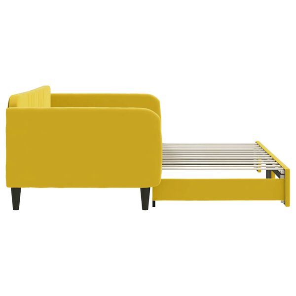 vidaXL Lit de jour avec lit gigogne jaune 100x200 cm velours