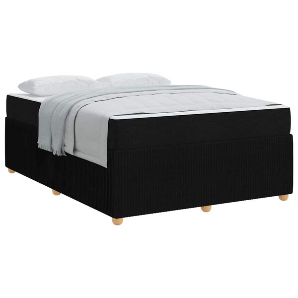 vidaXL Cadre de lit avec matelas avec matelas Noir 160 x 200 cm tissu