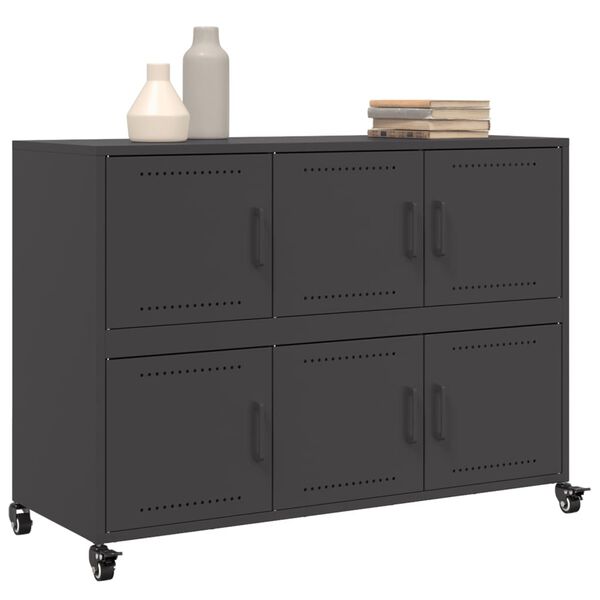 vidaXL Buffet noir 100,5x39x72 cm acier