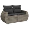 vidaXL Salon de jardin avec coussins 7 pcs gris r&eacute;sine tress&eacute;e