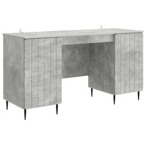 vidaXL Bureau Gris b&eacute;ton 142,5 x 50 x 75 cm Bois d'ing&eacute;nierie