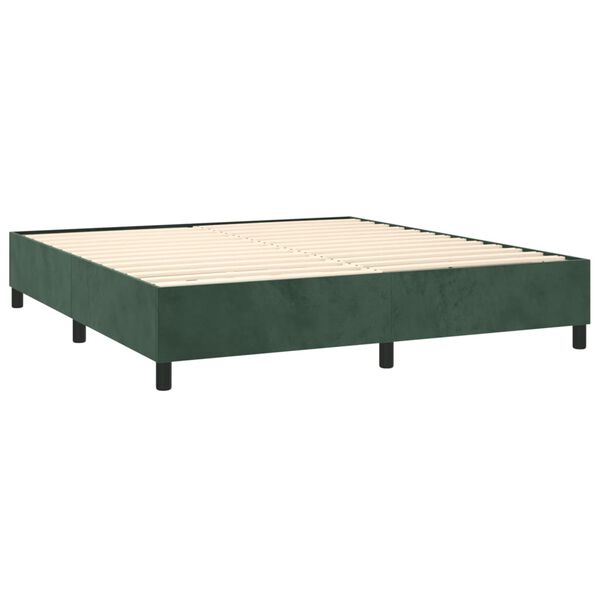 vidaXL Sommier &agrave; lattes de lit et matelas Vert fonc&eacute; 180x200cm Velours
