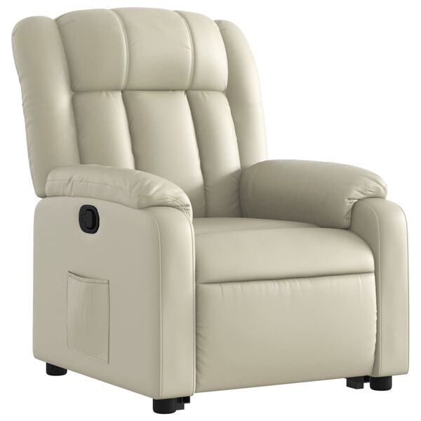 vidaXL Fauteuil inclinable Crème Similicuir