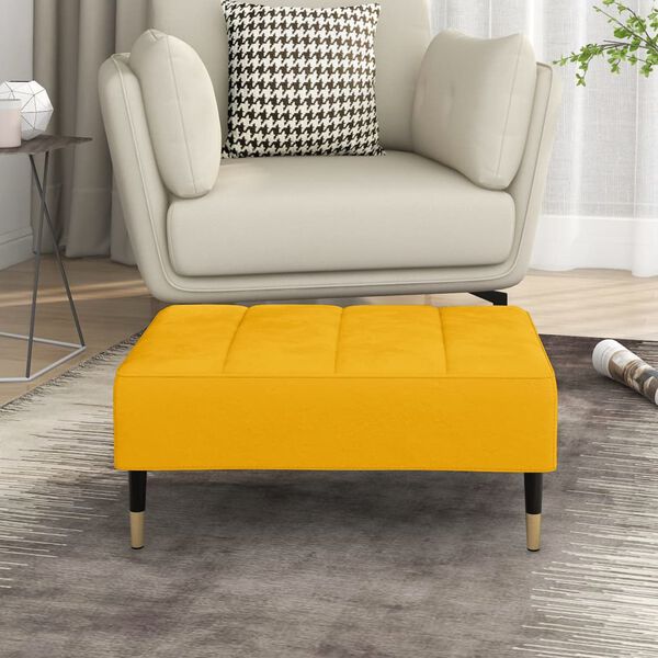 vidaXL Repose-pied Jaune 78x56x32 cm Velours