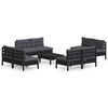 vidaXL Salon de jardin 9 pcs avec coussins anthracite bois de pin