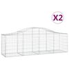 vidaXL Paniers &agrave; gabions arqu&eacute;s 2 pcs 200x50x60/80 cm Fer galvanis&eacute;