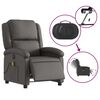 vidaXL Fauteuil de massage inclinable &eacute;lectrique gris cuir v&eacute;ritable