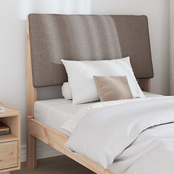 vidaXL T&ecirc;te de lit capitonn&eacute;e Taupe 90 cm Pin massif