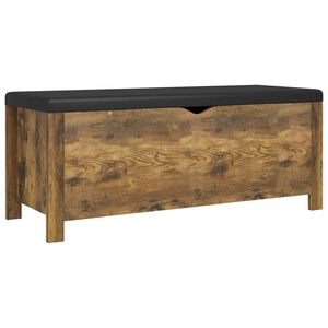 vidaXL Bo&icirc;te de rangement et coussin Ch&ecirc;ne fum&eacute; 105x40x45 cm Agglom&eacute;r&eacute;