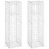 vidaXL Poteaux &agrave; panier de gabion 2 pcs 50x50x180 cm Fer